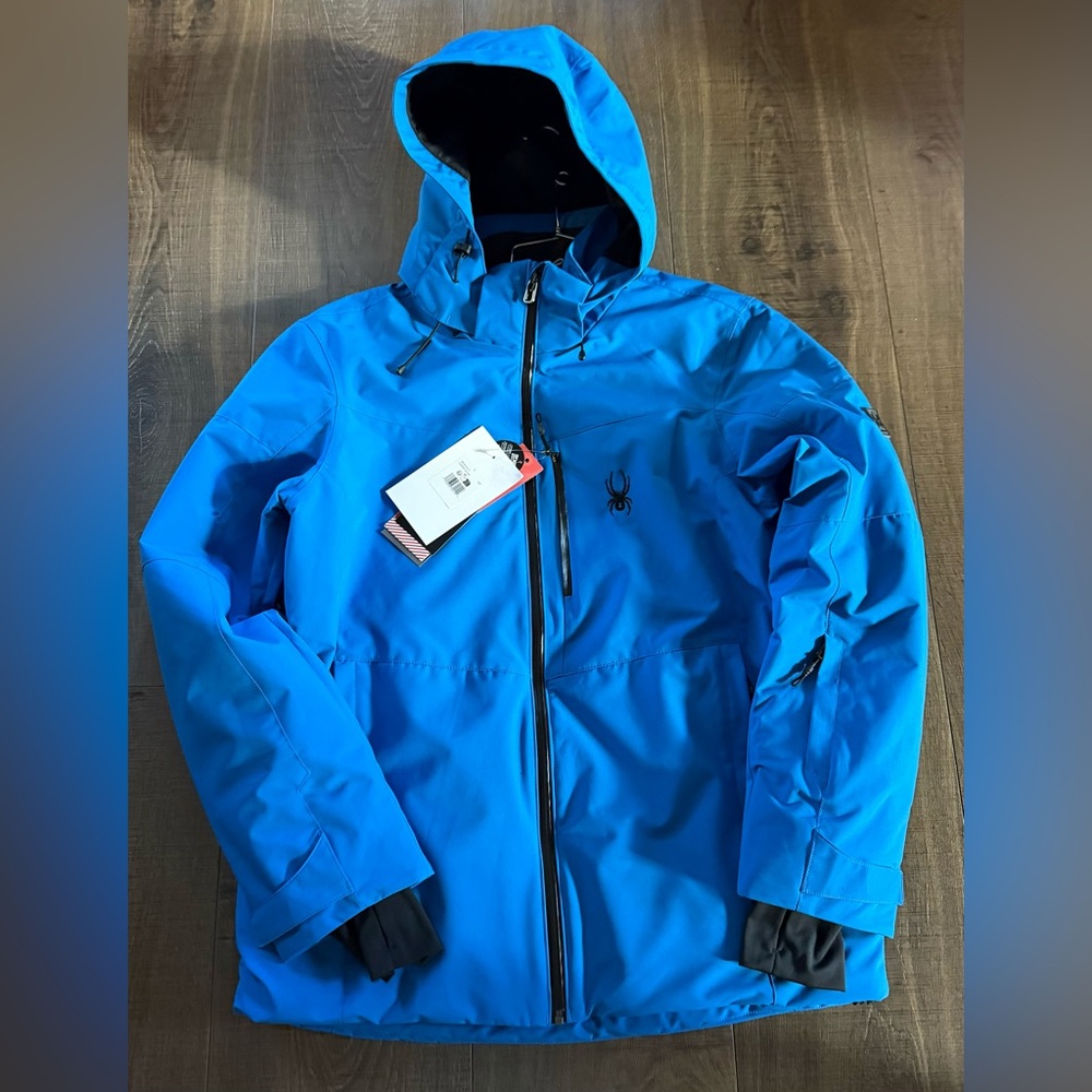 Blue Hooded Jacket with Logo